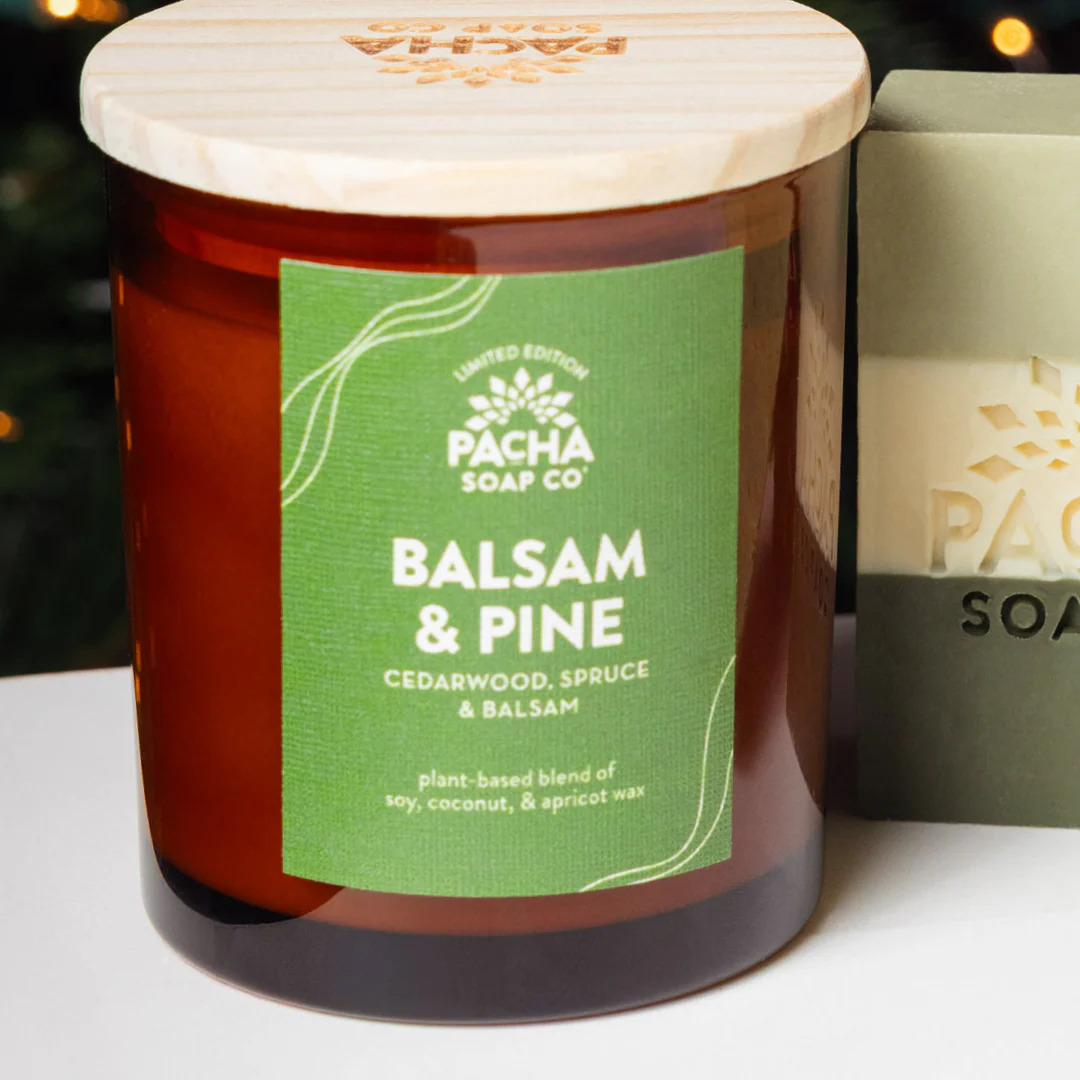 Balsam & Pine Signature Glass Holiday Candle, 7 oz - Image 4