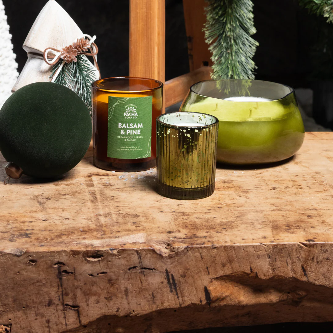 Balsam & Pine Signature Glass Holiday Candle, 7 oz - Image 3